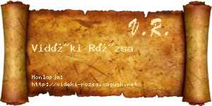 Vidéki Rózsa névjegykártya