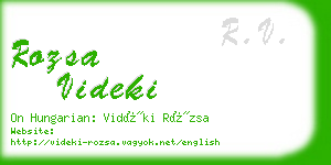 rozsa videki business card